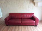 Rood leren bankstel, Ophalen, Gebruikt, Rechte bank, 200 tot 250 cm