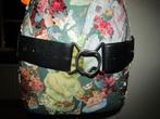 D1403 ROMANO mt 95 riem zwart leder leer bobbeltjes, Romano, 5 cm of meer, Verzenden, 90 tot 100 cm