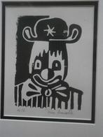 Leuke  Houtsnede v/e CLOWN, Ria Massotte, Antiek en Kunst, Ophalen