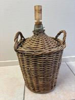 Vintage gistfles met originele mand, Gistfles, Rond, Zo goed als nieuw, Riet