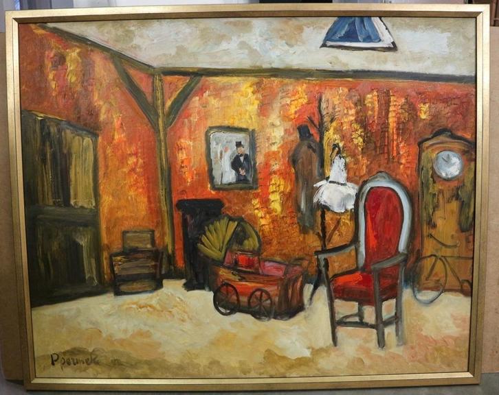 Paul PERMEKE, de zolderkamer, Antiek en Kunst, Kunst | Schilderijen | Klassiek, Ophalen