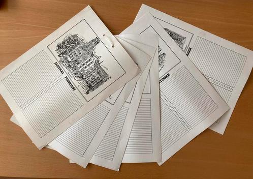 Oud Rotterdam verjaardagskalender prenten afbeeldingen R’dam, Verzamelen, Foto's en Prenten, Zo goed als nieuw, Prent, Gebouw
