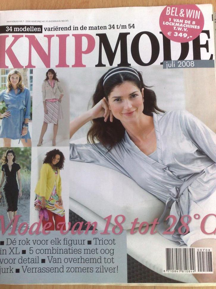Knipmode juli nr. 7 / 2008, Hobby en Vrije tijd, Kledingpatronen, Zo goed als nieuw, Vrouw, Knipmode, Verzenden