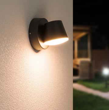 Twee LED wandlampen zwart kantelbaar 6 Watt beschikbaar voor biedingen