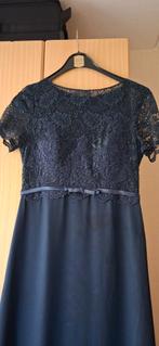 Gala jurk, donker blauw met kant, Kleding | Dames, Galajurk, Blauw, Ophalen of Verzenden, Zo goed als nieuw