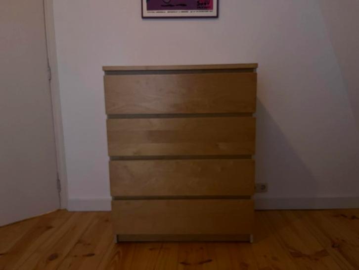 IKEA Malm ladekast met 4 lades, Huis en Inrichting, Kasten | Roldeurkasten en Archiefkasten, Gebruikt, 100 tot 150 cm, 50 tot 100 cm