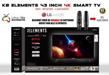 KB ELEMENTS 43 INCH 4K SMART TV FRAMELESS beschikbaar voor biedingen