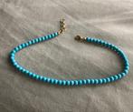 Mooi enkelkettinkje edelsteen kraaltjes Blauwe Howliet, Ophalen of Verzenden, Nieuw, Overige materialen
