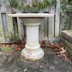 Buiten sokkel met marmeren plaat, 51 cm hoog, Ophalen, Gebruikt, Rond, Steen