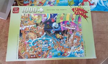 King Funny Comic Boston Tea Party Puzzel 1000 Stukjes beschikbaar voor biedingen