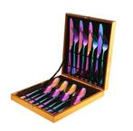 16 Delige Bestek Set / Gekleurd Gouden Zwarte Lepel Mes Vork, Huis en Inrichting, Keuken | Bestek, Verzenden, Nieuw, Rvs of Chroom