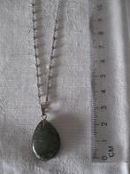 Zilveren ketting met labradoriet hanger als nieuw, Verstelbaar, Ophalen of Verzenden, Zo goed als nieuw, Zilver