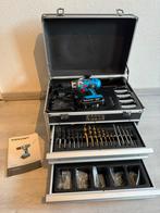 Gereedschapskoffer met accuboormachine toebehoren (Topcraft), Doe-het-zelf en Verbouw, Gereedschap | Boormachines, Ophalen, Gebruikt