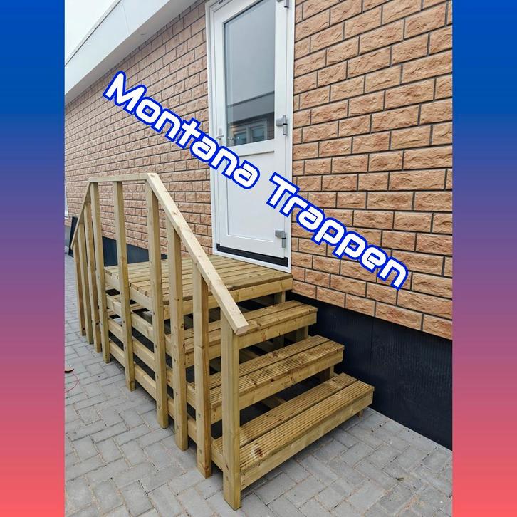 Houten trap met leuning, Caravans en Kamperen, Camper-accessoires, Ophalen of Verzenden