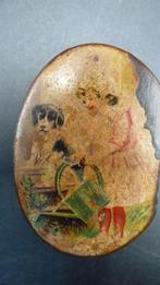 Antiek papier-maché snuifdoosje, Antiek en Kunst, Curiosa en Brocante, Ophalen of Verzenden