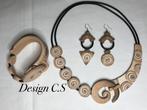 Design Armband Ketting oorbellen Klei, Ophalen of Verzenden, Nieuw, Beige, Overige materialen