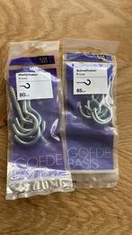 Schroefhaken 65 mm en waslijnhaken 80 mm nieuw in verp, Ophalen of Verzenden, Zo goed als nieuw, Slot