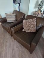 Twee lederen fauteuils, Ophalen, Gebruikt, Minder dan 75 cm, Leer