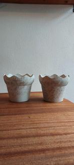 2 West Germany Bloempotten - Vintage, Tuin en Terras, Bloempotten, Ophalen, Gebruikt, Rond, Binnen