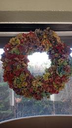 Hortensia krans, Huis en Inrichting, Woonaccessoires | Kransen, Ophalen of Verzenden, Zo goed als nieuw