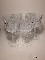 6 antieke uitgewerkte kristallen wijn glazen, Verzenden