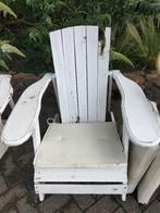 Gratis 2x wakefield houten tuinstoelen + 4x kussens, Tuin en Terras, Ophalen, Gebruikt, Hout
