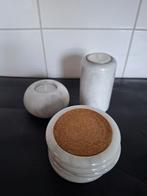 Vintage marmer tafel set, onderzetters en kandelaars., Ophalen of Verzenden, Zo goed als nieuw, Overige materialen, Minder dan 25 cm