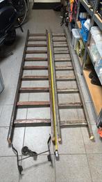 Oude houten schildersladder. +\- 265 lang per deel., Doe-het-zelf en Verbouw, Ladders en Trappen, Ophalen, Gebruikt, Ladder, Opvouwbaar of Inschuifbaar