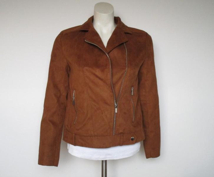 Nr.7: Leuk jasje Bruin Cognac maat S van Thunder Fox biker, Kleding | Dames, Jassen | Zomer, Nieuw, Maat 36 (S), Bruin, Ophalen of Verzenden