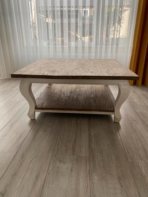 Landelijke Salontafel Vierkant Hout / Wit Queen Ann, Huis en Inrichting, Tafels | Salontafels, Zo goed als nieuw, Minder dan 50 cm