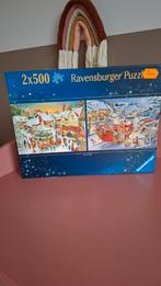 Kerstpuzzel (2 verschillende in 1 doos), Hobby en Vrije tijd, Denksport en Puzzels, Ophalen of Verzenden, 500 t/m 1500 stukjes