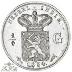 Nederlands-Indië ¼ Gulden 1854 - UNC, Postzegels en Munten, Munten | Nederland, Koning Willem III, Zilver, 25 cent, Ophalen of Verzenden
