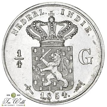Nederlands-Indië ¼ Gulden 1854 - UNC beschikbaar voor biedingen