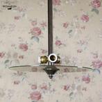 Antieke vintage Franse Art Deco design hanglamp plafondlamp, Ophalen of Verzenden, Gebruikt, Glas