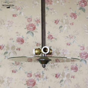 Antieke vintage Franse Art Deco design hanglamp plafondlamp beschikbaar voor biedingen