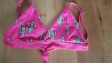 Bikini topje maat 176, roze met cactussen beschikbaar voor biedingen