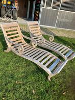 2 Teakhouten Ligbedden - Prachtige Staat!, Tuin en Terras, Ophalen, Zo goed als nieuw, Teakhout