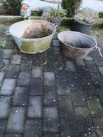 2 grote zinken teilen zinken teil decoratie, Tuin en Terras, Ophalen, Gebruikt, Metaal, 30 tot 60 cm