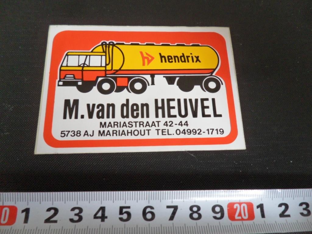 sticker hendrix truck m van den heuvel mariahout, Verzamelen, Ophalen, Zo goed als nieuw