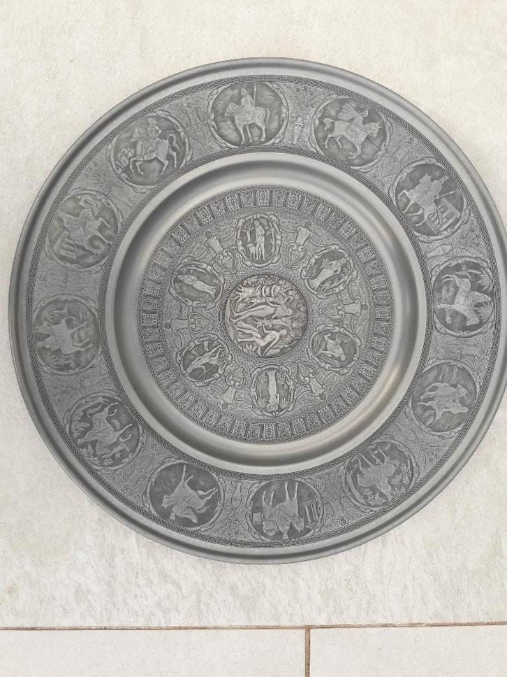 Zwaar tinnen wandbord, Antiek en Kunst, Antiek | Tin, Ophalen