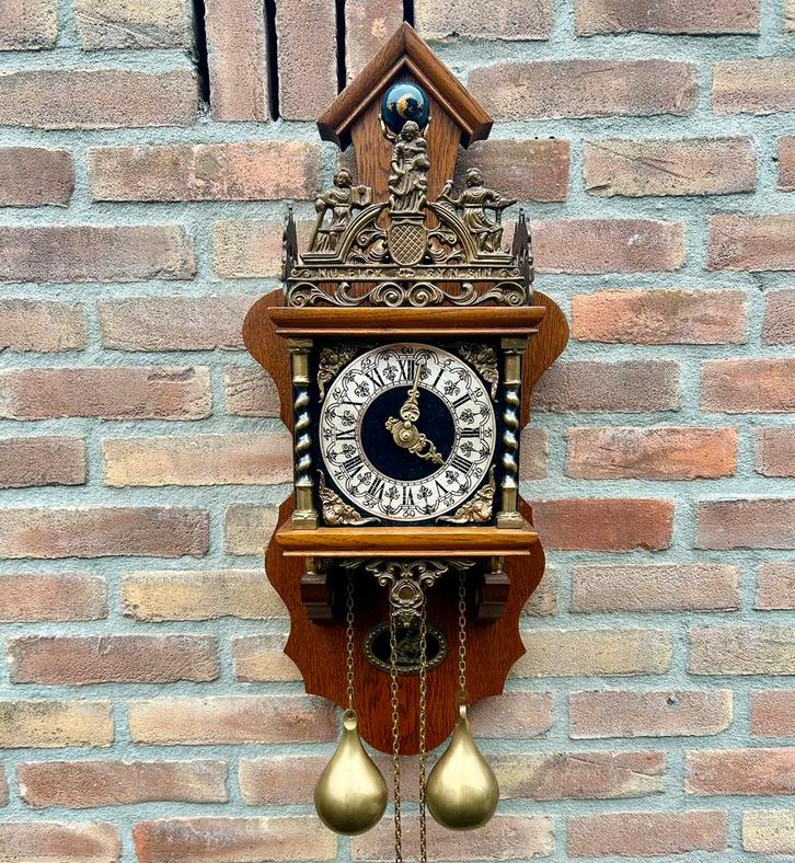 Zeer nette Zaanse klok met binnenslinger, Antiek en Kunst, Antiek | Klokken, Ophalen of Verzenden
