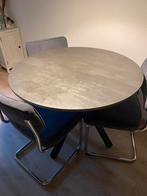 Ronde donker grijze tafel, doorsnee 105 cm, Huis en Inrichting, Tafels | Eettafels, Ophalen, 100 tot 150 cm, Rond, Zo goed als nieuw