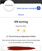 15% korting Swarovski - Direct online te gebruiken!, Eén persoon, Kortingsbon