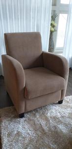 stoffen fauteuil, beige, taupe, zand kleur.Zo goed als nieuw, Huis en Inrichting, Fauteuils, Ophalen, Minder dan 75 cm, Zo goed als nieuw