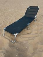Verstelbaar strandbed / ligbed van aluminium en textileen, Tuin en Terras, Ophalen, Zo goed als nieuw, Aluminium, Verstelbaar