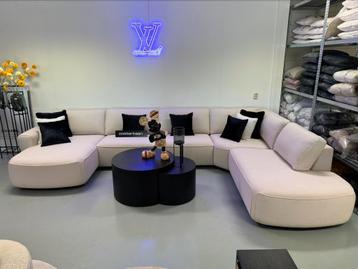 ACTIE - Luxe Velvet Teddy U-Bank Dutti 170x410x260cm NIEUW  beschikbaar voor biedingen