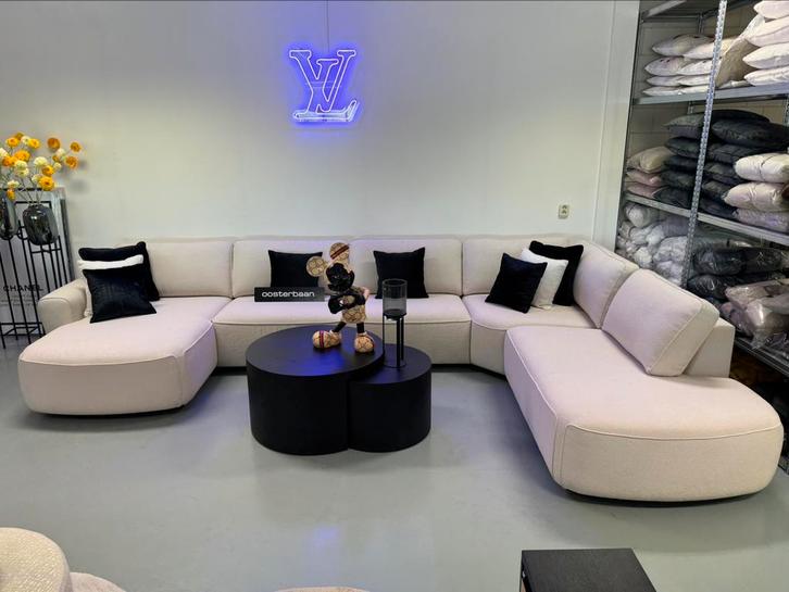 Luxe Velvet Teddy U-Bank Dutti 170x410x260cm NIEUW - Uniek, Huis en Inrichting, Banken | Bankstellen, Nieuw, Hoekbank, Vierpersoons of meer