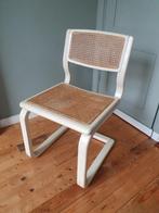 Vintage Lübke Sledestoel – Cane / Webbing., Ophalen, Wit, Eén, Hout