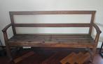 Antieke houten kloosterbank met spie verbindingen. 185 cm., Antiek en Kunst, Antiek | Meubels | Stoelen en Banken, Ophalen