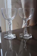 Antieke Val St Lambert/ St Louis likeur glazen set van 4, Antiek en Kunst, Antiek | Glas en Kristal, Ophalen of Verzenden